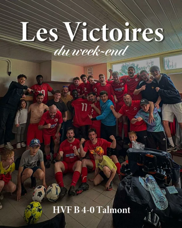 𝐋𝐞𝐬 𝐕𝐢𝐜𝐭𝐨𝐢𝐫𝐞𝐬 𝐝𝐮 𝐖𝐞𝐞𝐤-𝐞𝐧𝐝 🔥  Un beau week-end plein de victoires pour nos rouges et blancs !  7 matchs / 5 victoires ! 😍  Bravo à ces équipes pour leur victoire ! 👏  Du côté des autres matchs de ce week-end, nos seniors A font match nul (1-1) sur la pelouse de Bellevigny. Nos U15 s’inclinent lourdement à Soullans (7-2).  𝑬𝒏 𝑹𝒐𝒖𝒈𝒆 𝒆𝒕 𝑩𝒍𝒂𝒏𝒄 𝑨𝒍𝒍𝒆𝒛 𝑨𝒍𝒍𝒆𝒛 ! ❤️🤍  #victoire #match #foot #football #passion #respect